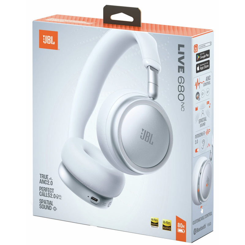 JBL Live 680NC on-ear headphones white, imported from the UK