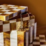 Habitat checkered trinket boxes brown and cream set of 3 - British product