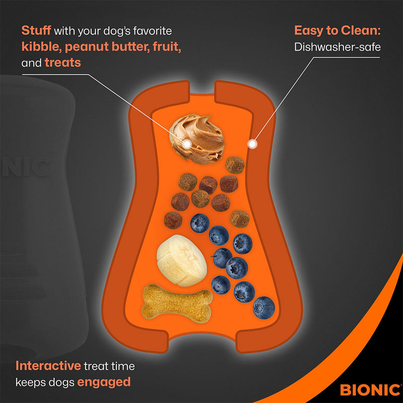 Bionic treat shaker large dog chew toy orange - British product