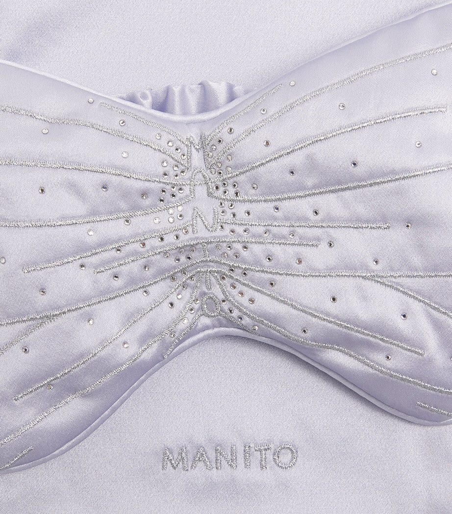 Masque pour les yeux Manito en soie de mûrier papillon avec strass - Produit britannique
