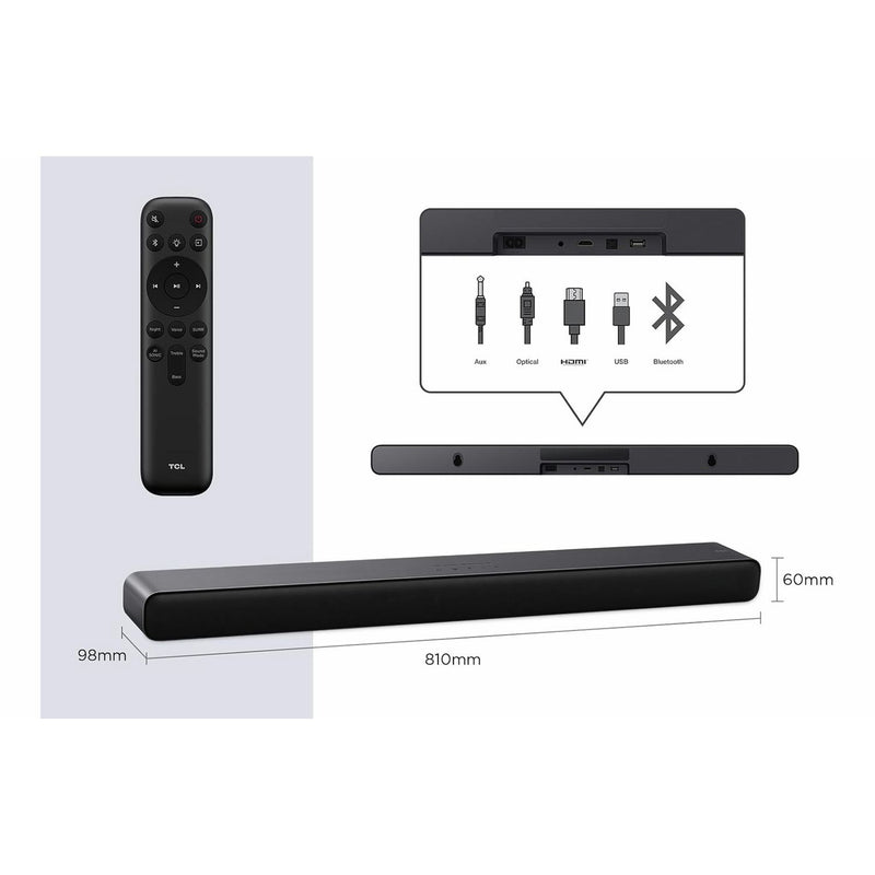 TCL S45H 2.0ch soundbar with Dolby Atmos, imported from the UK