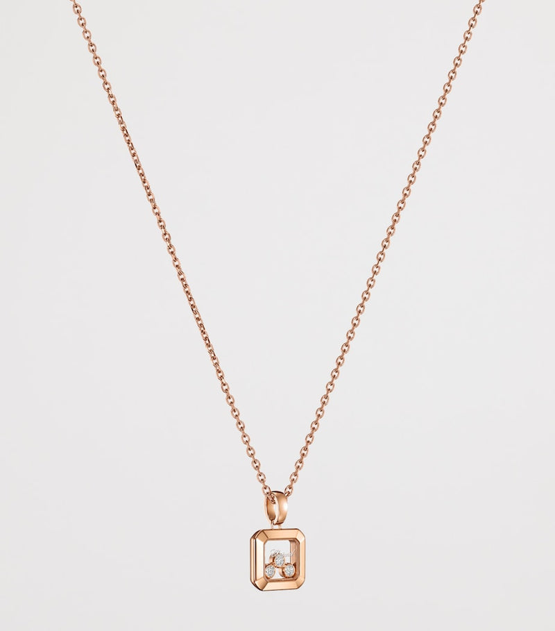 Chopard Happy Diamonds necklace rose gold diamond 42cm (British brand)