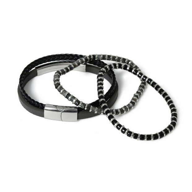 Uncommon Souls braided metal bracelet gift set, imported from the UK