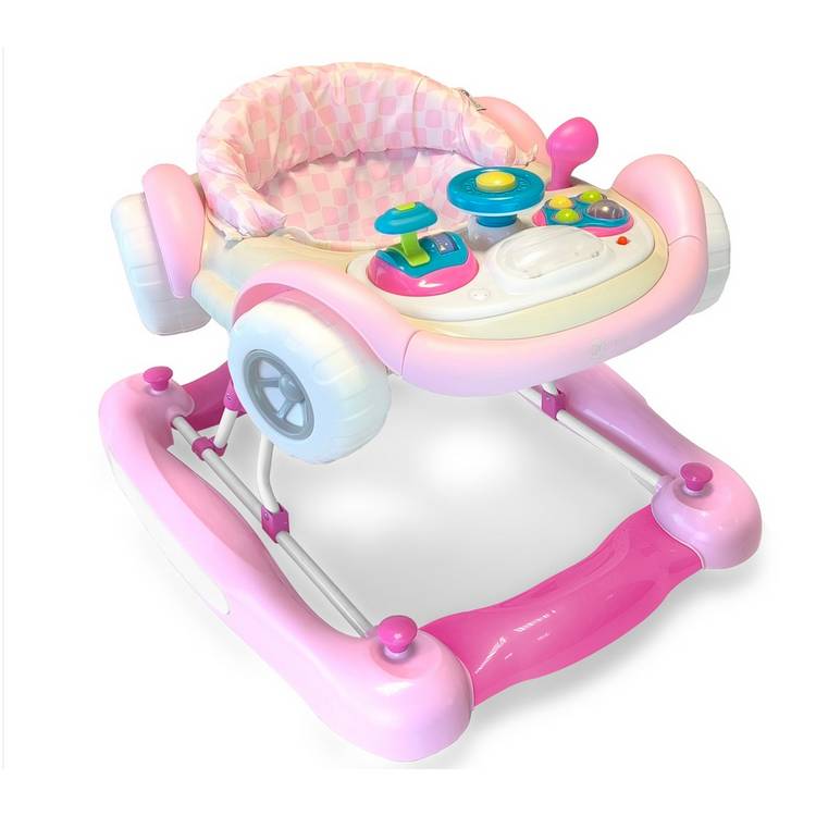 Mychild baby walker pink with steering wheel (British brand)
