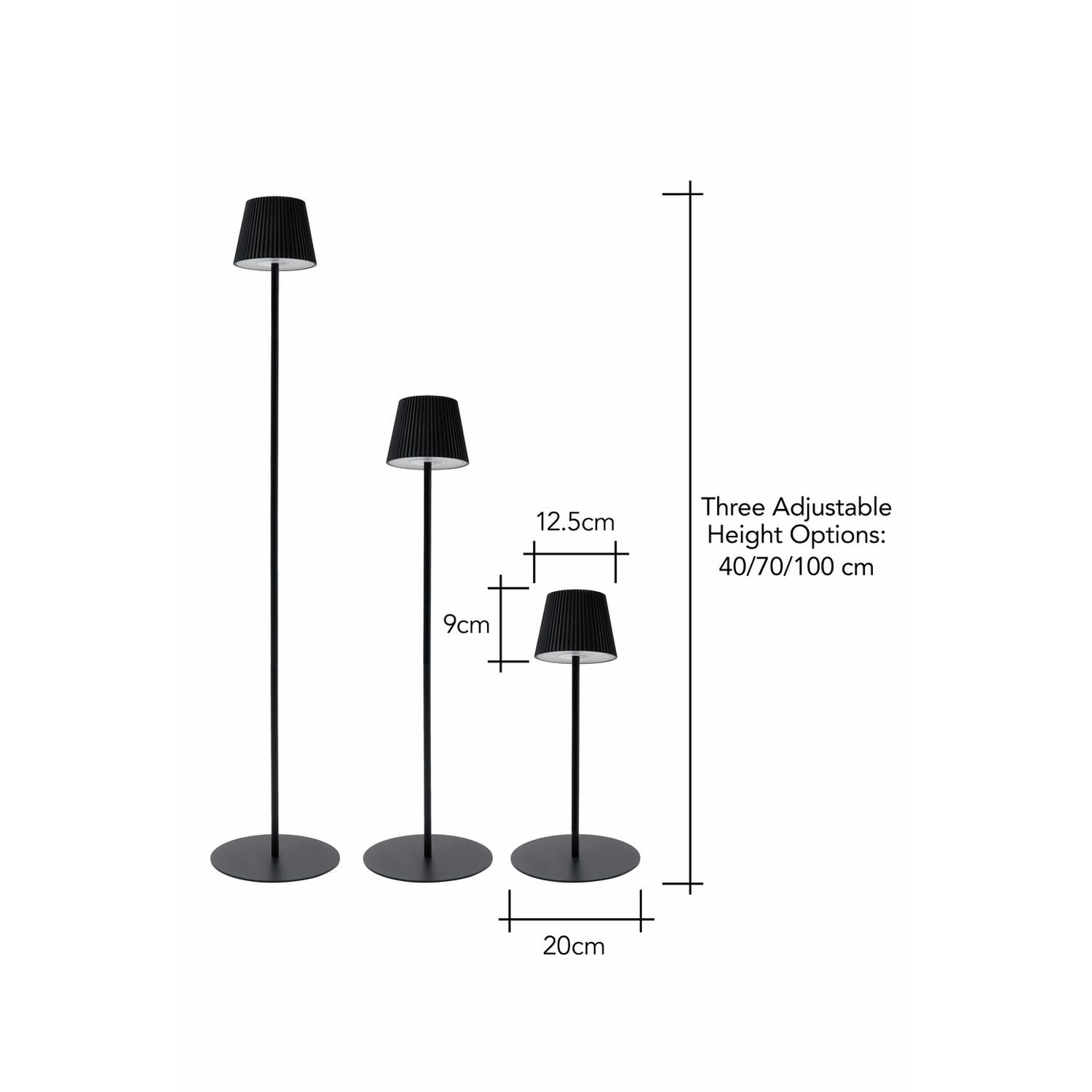 BHS rechargeable LED floor lamp black (British brand)