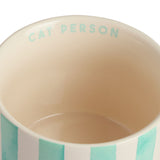 Argos Home mint green stripes meow decal stoneware mug 320ml (British brand)