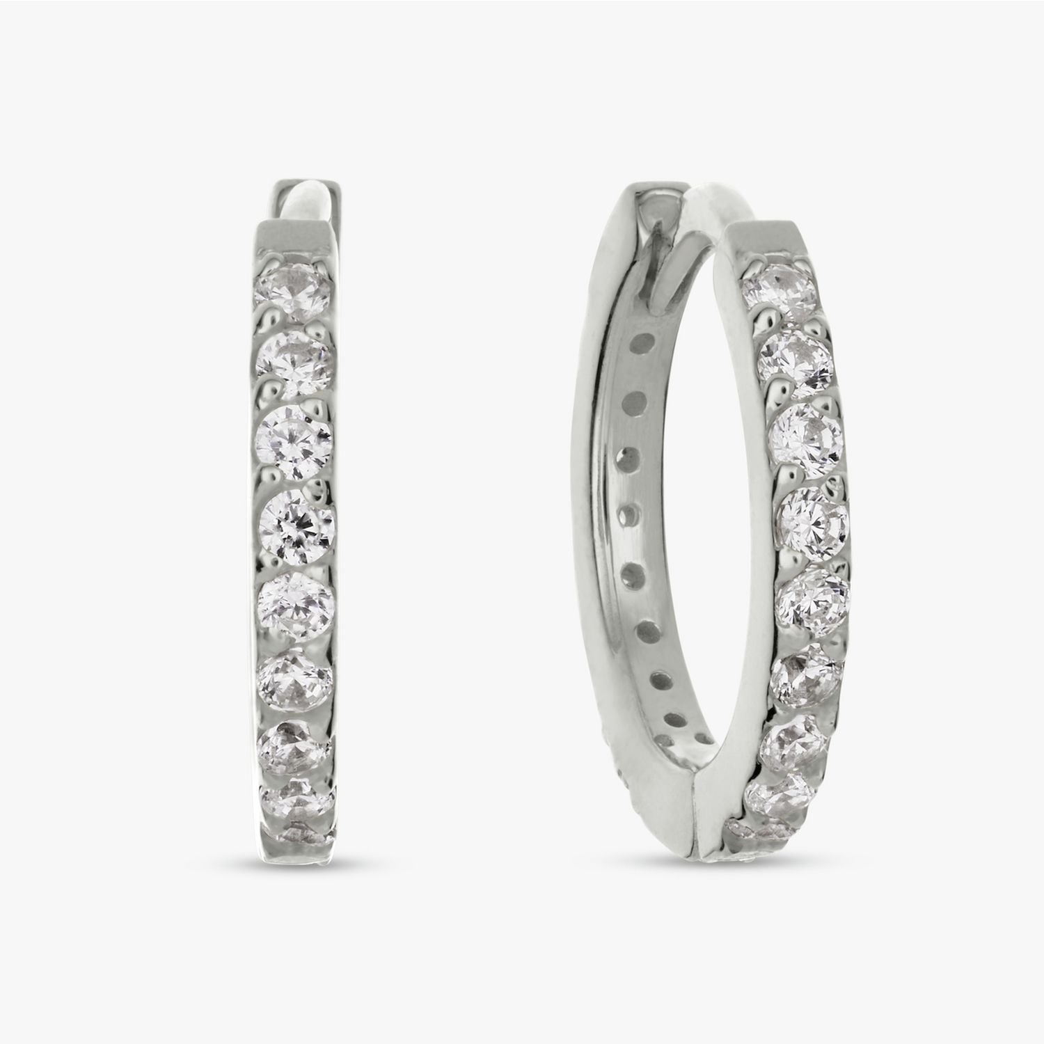 Revere sterling silver pave set huggies earrings, UK version