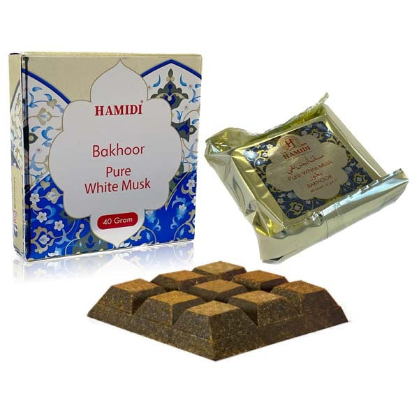 HAMIDI Bakhoor Pure White Musk 40g pack of 3, UK version