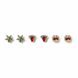 Freedom ocean-themed stud earrings set of 3 - British product