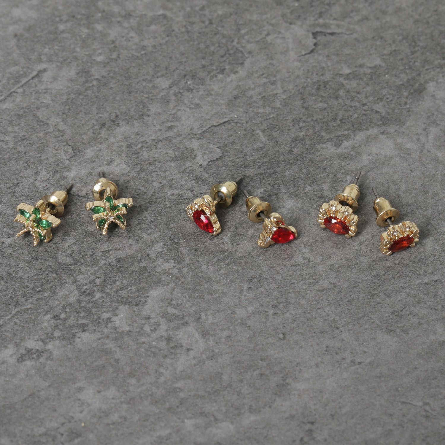 Freedom ocean-themed stud earrings set of 3 - British product
