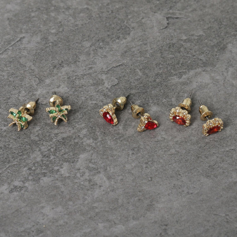 Freedom ocean-themed stud earrings set of 3 - British product