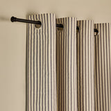 Habitat Yarn Dye Stripe Blackout Eyelet Curtains - Charcoal - 229x183cm