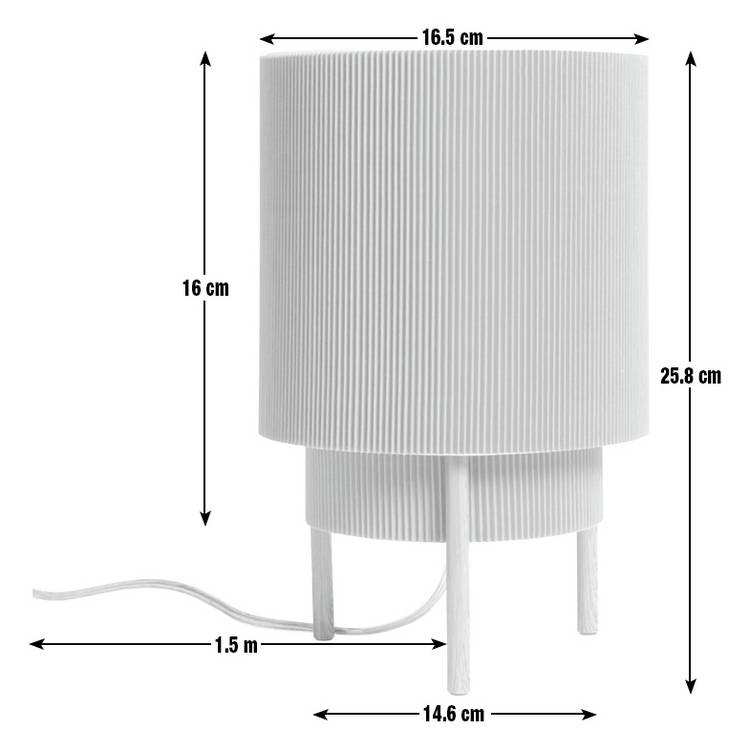 Habitat yellow pleated column table lamp, UK version