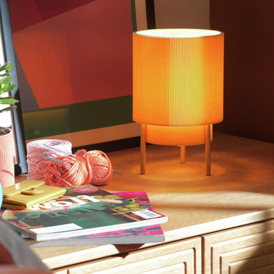 Argos Habitat Mid Century Pleated Column Table Lamp - Yellow- Buy online at McGrocer