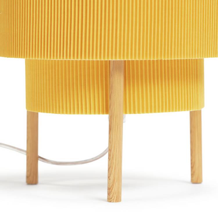 Habitat yellow pleated column table lamp, UK version