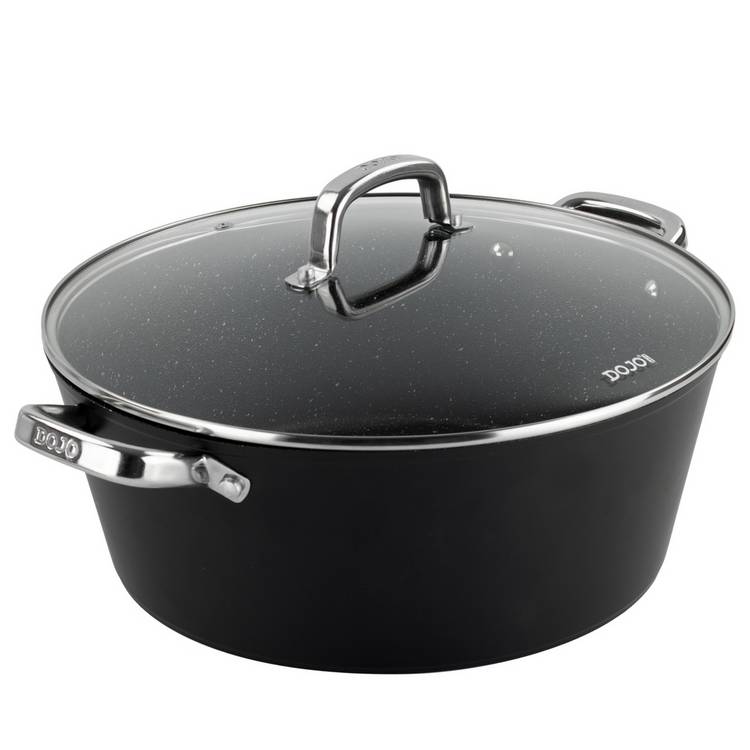 Dojo Hero Neverstick+ 8L aluminium casserole dish black, imported from the UK