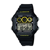 Casio Illuminator black resin strap watch - British product