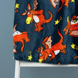 Zog blue fleece throw 150x100cm - British product