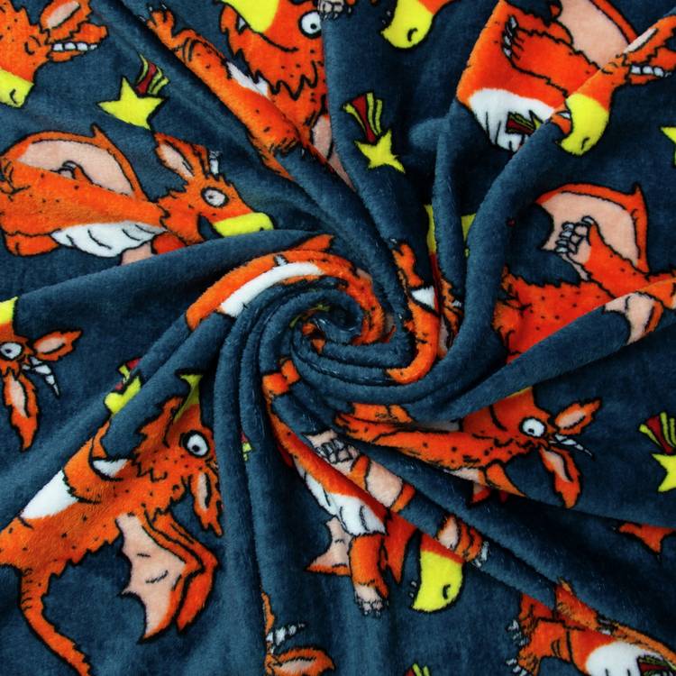Zog blue fleece throw 150x100cm - British product
