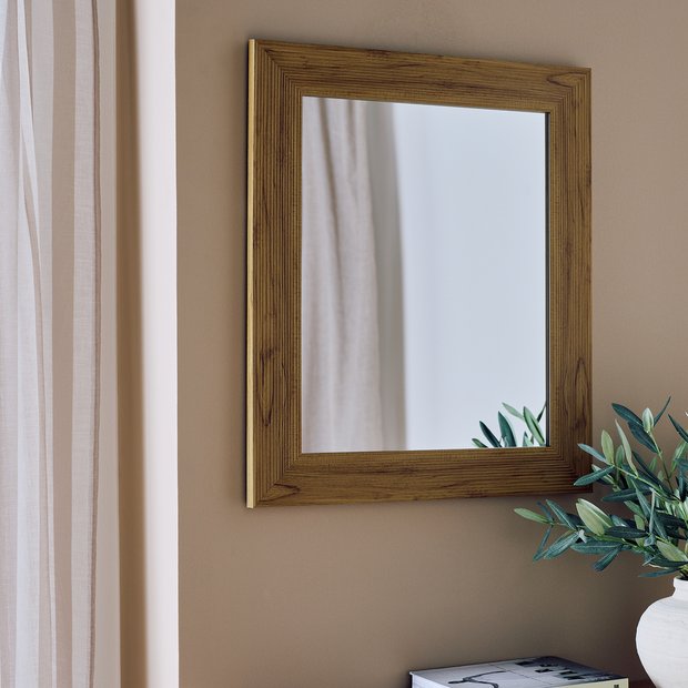 Argos Home ribbed wooden wall mirror 62x52cm, UK version
