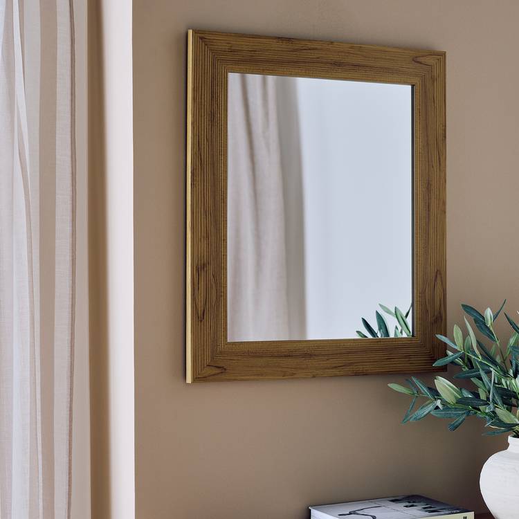Argos Home ribbed wooden wall mirror 62x52cm, UK version