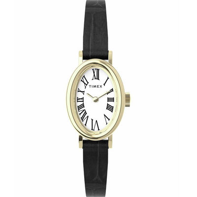 Argos Timex Cavatina White Dial Black Leather Strap Watch- Buy online at McGrocer