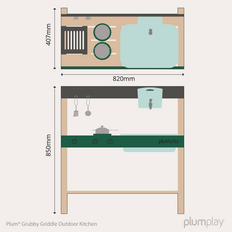 Plum Play Grubby Griddle mud kitchen (British brand)