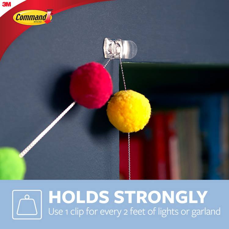 Command Clear Decorating Clips with strips, 17.15cm (British brand)
