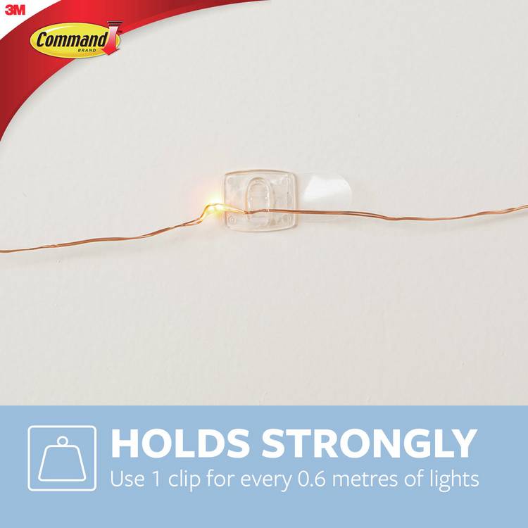 Command Clear Decorating Clips with strips, 17.15cm (British brand)