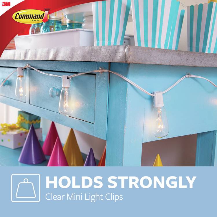 Command Clear Decorating Clips with strips, 17.15cm (British brand)
