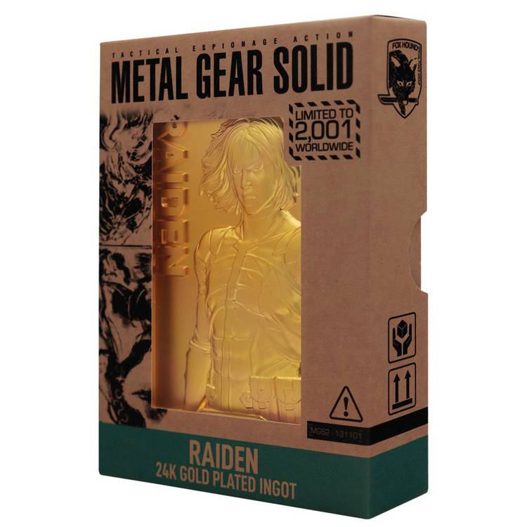 Fanattik Metal Gear Solid 2 24k Gold Plated Raiden Ingot