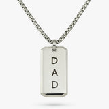 Revere dog tag pendant DAD 60cm chain, UK version