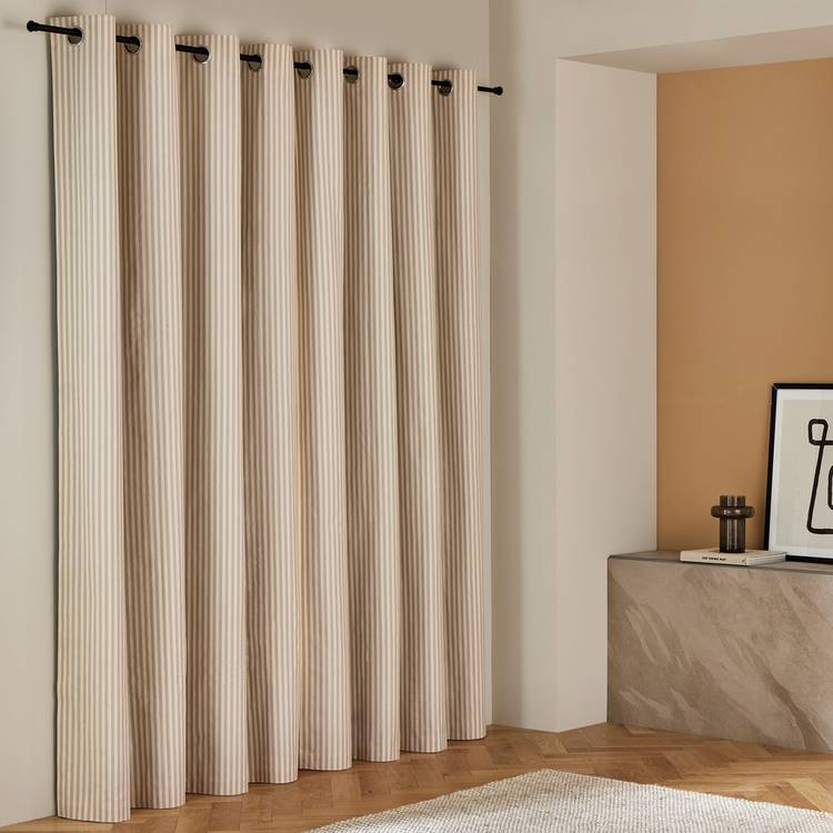 Habitat blackout curtains stripe latte 117x137cm (British brand)