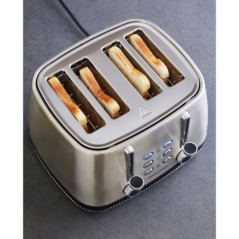 Morphy Richards Mexborough 4 slice toaster in black, imported from the UK