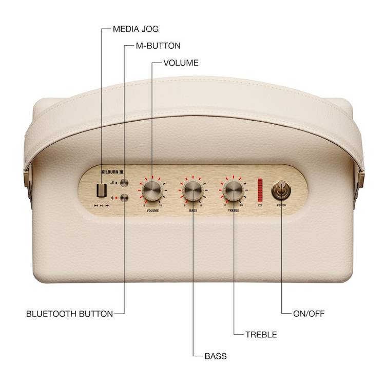 Marshall Kilburn III portable Bluetooth speaker cream, UK version