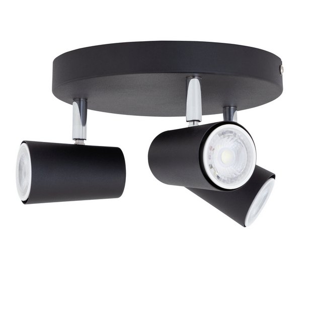 Argos Home 3 light spotlight plate matt black (British brand)