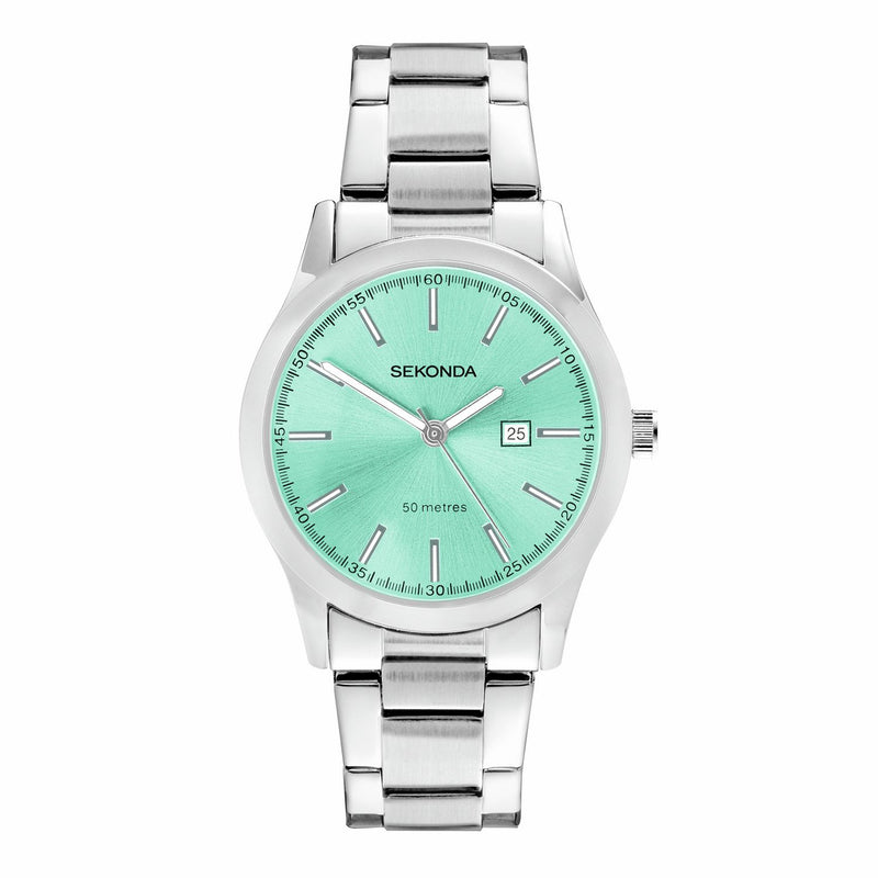 Sekonda Taylor blue dial stainless steel bracelet watch - British product