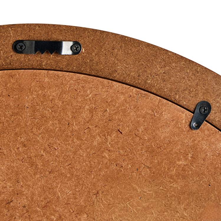 Habitat checkered brown resin round wall mirror 50cm, imported from the UK