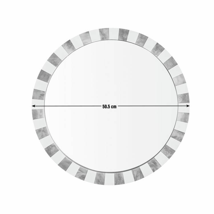 Habitat checkered brown resin round wall mirror 50cm, imported from the UK