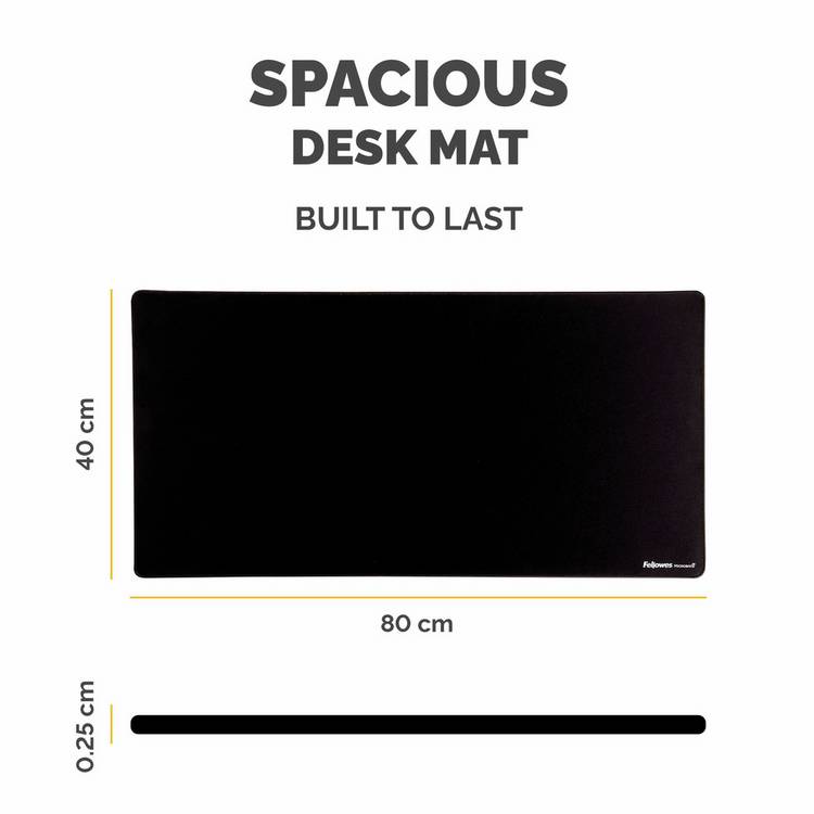 Fellowes Breyta black desk mat 800x400mm, UK version