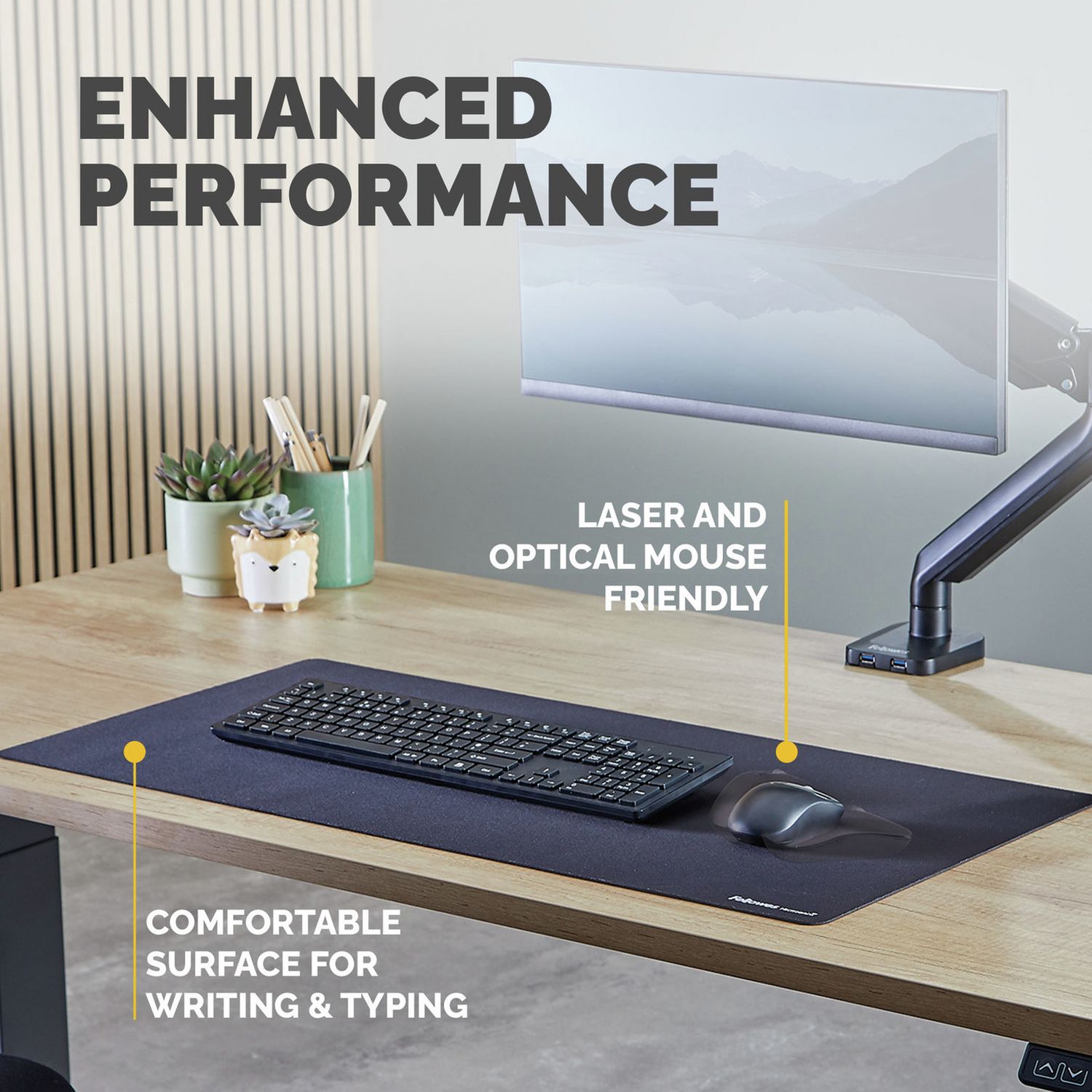 Fellowes Breyta black desk mat 800x400mm, UK version