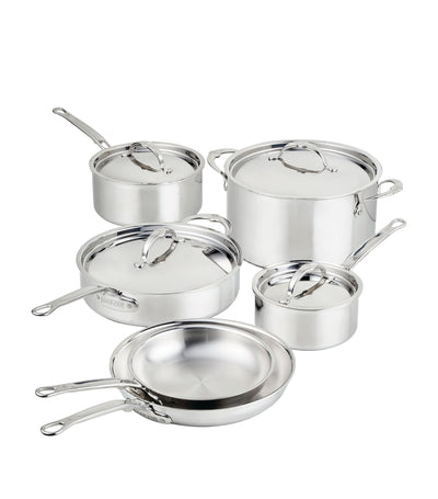 Harrods Stainless Steel Cookware Set with Aluminium Core, 10-Piece- Buy online at McGrocer
