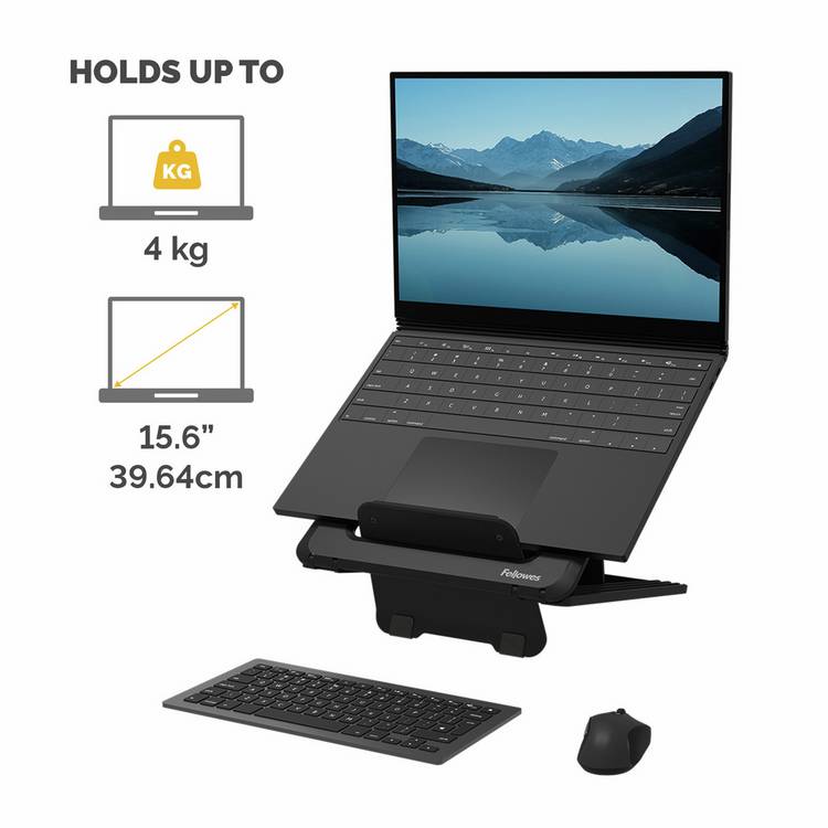 Fellowes Breyta laptop stand for 15.6 inch laptops black (British brand)