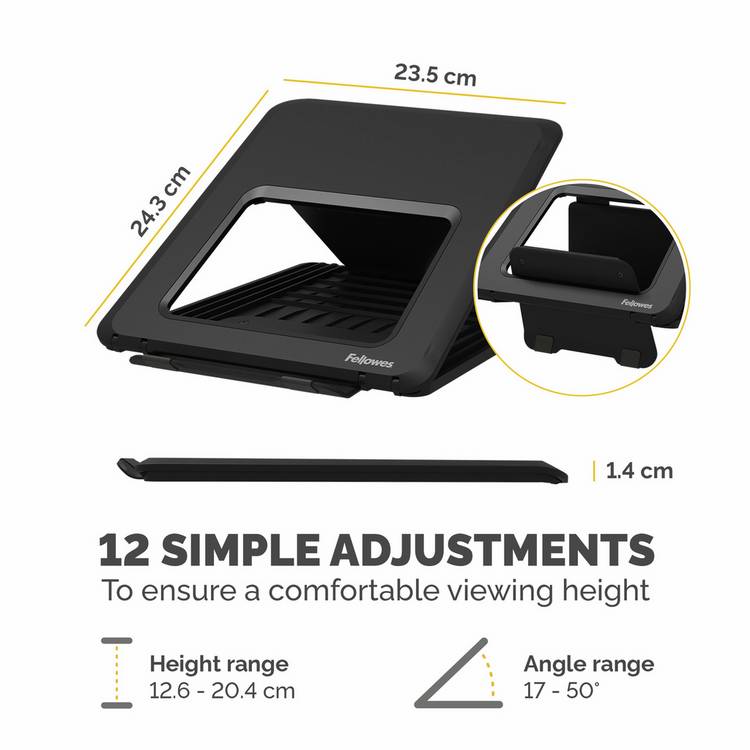 Fellowes Breyta laptop stand for 15.6 inch laptops black (British brand)