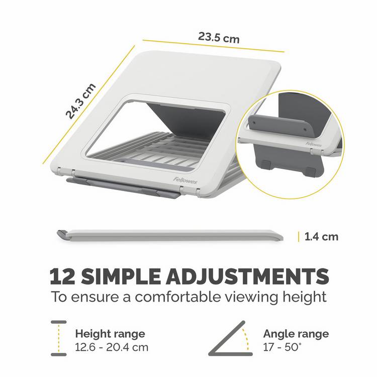 Fellowes Breyta white laptop stand 15.6 inch, imported from the UK