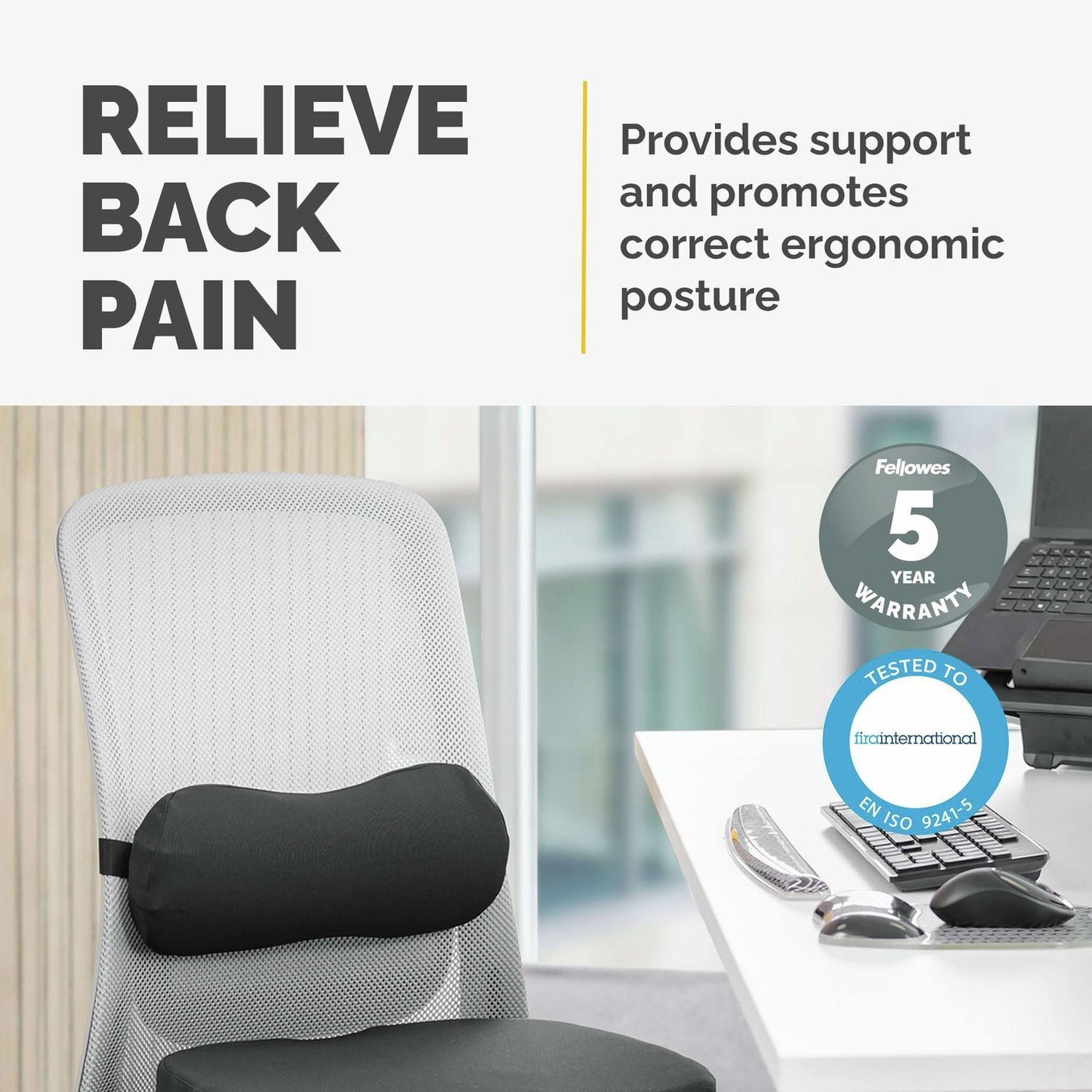 Fellowes Breyta lumbar cushion, imported from the UK