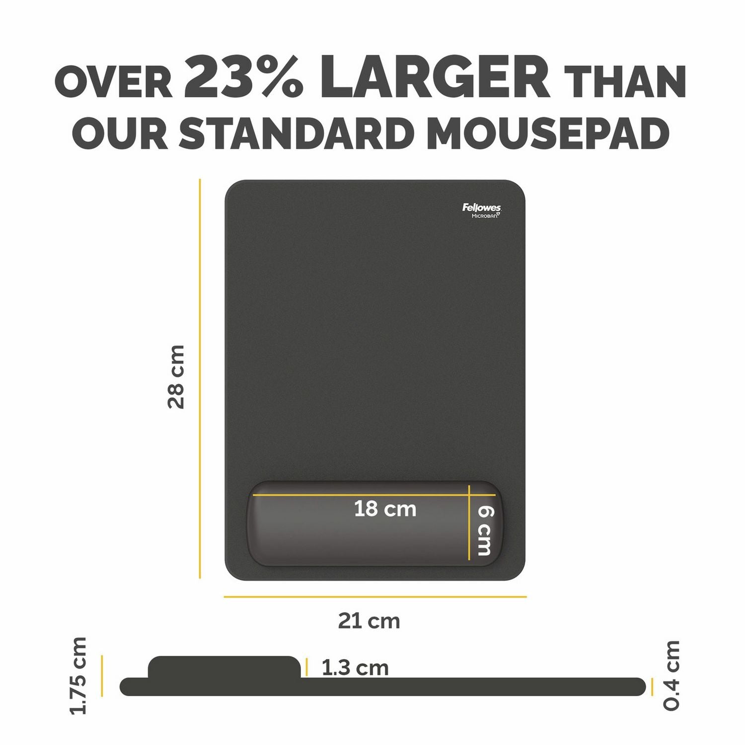 Fellowes Breyta XL mousepad wrist rest black - British product