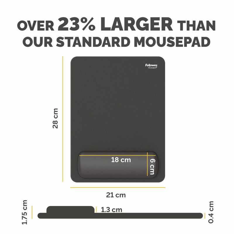 Fellowes Breyta XL mousepad wrist rest black - British product