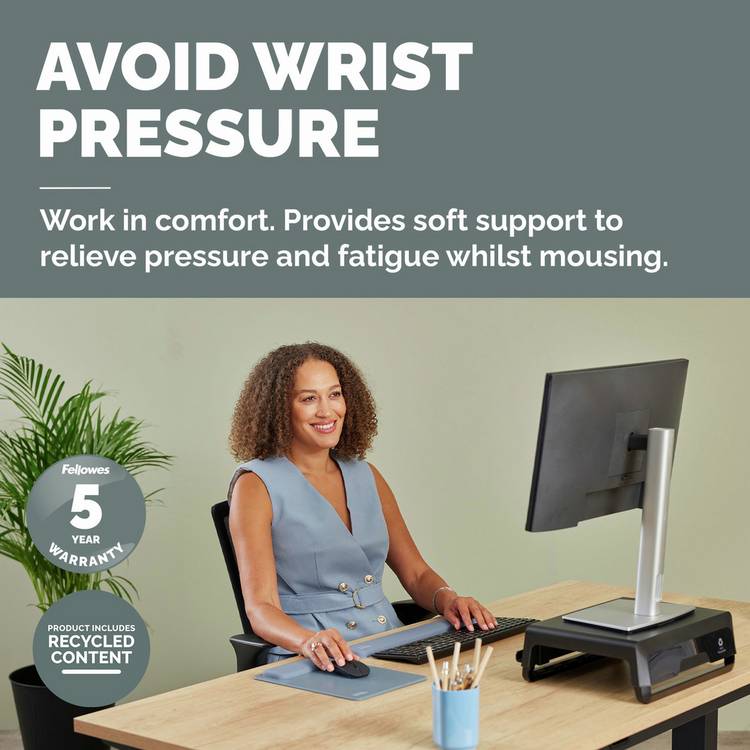 Fellowes Breyta XL mousepad wrist rest Marine imported from the UK