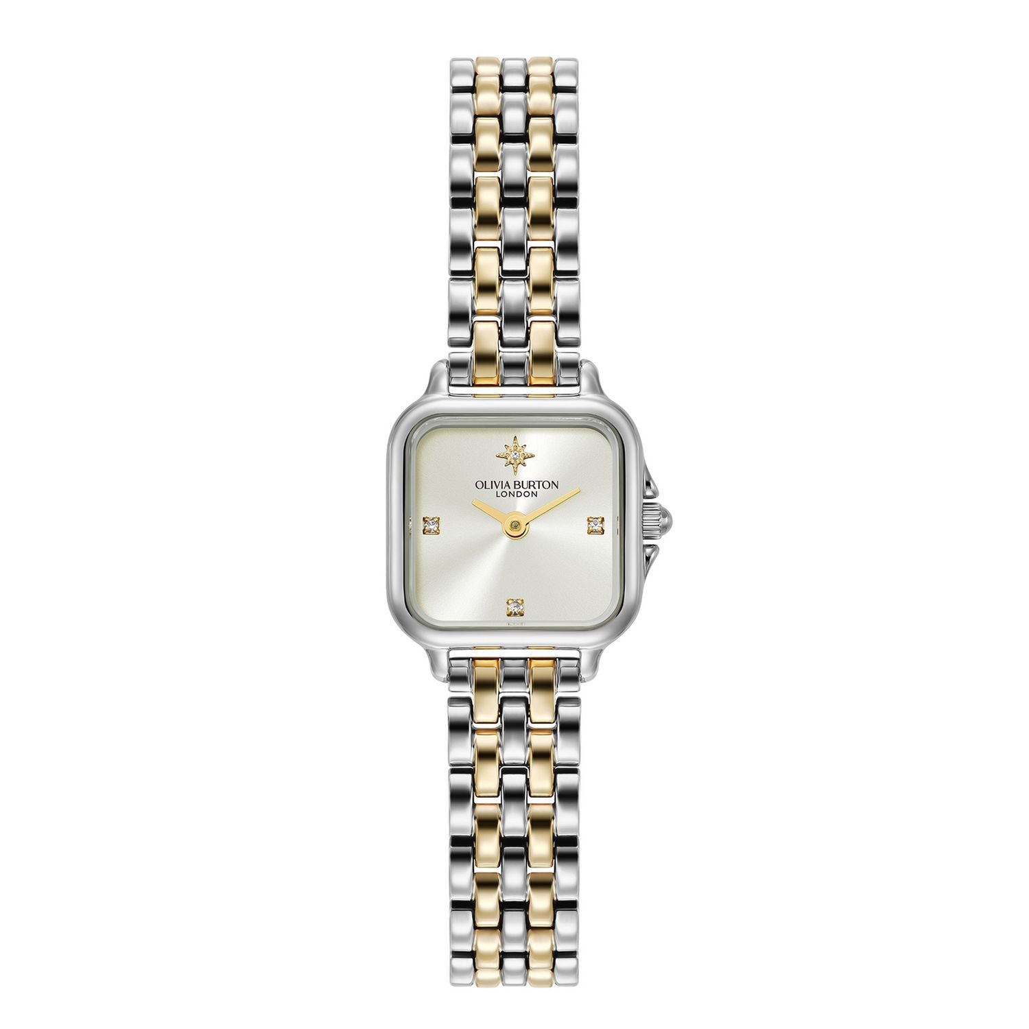 Olivia Burton Mini Grosvenor stainless steel watch, imported from the UK